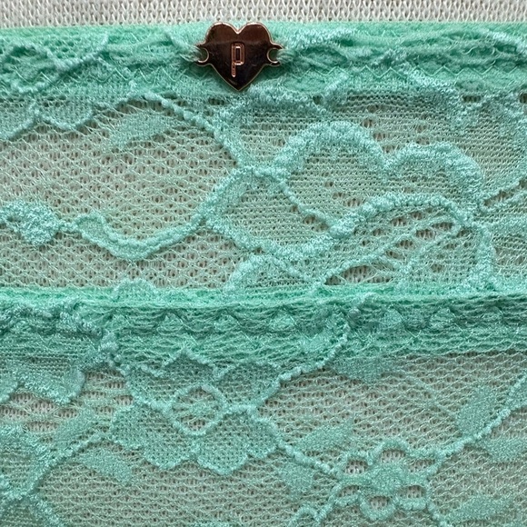 PINK Victoria's Secret Two Toned Mint Lace Bralette Size Large - Picture 5 of 7